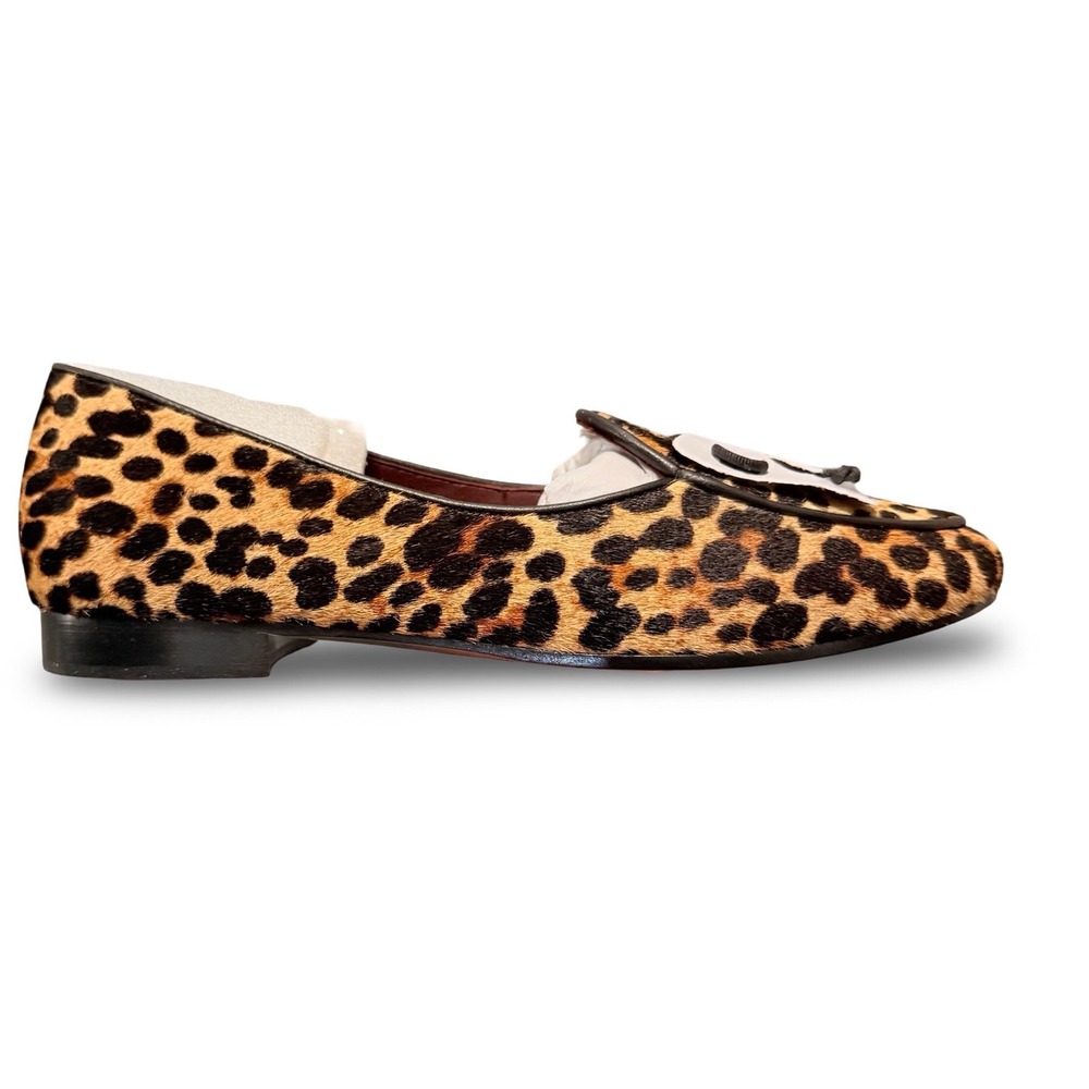 Kate Spade Devi Leopard Haircalf Loafers Pointed Toe Bow Flats Sz 6B NEW - Picture 6 of 11